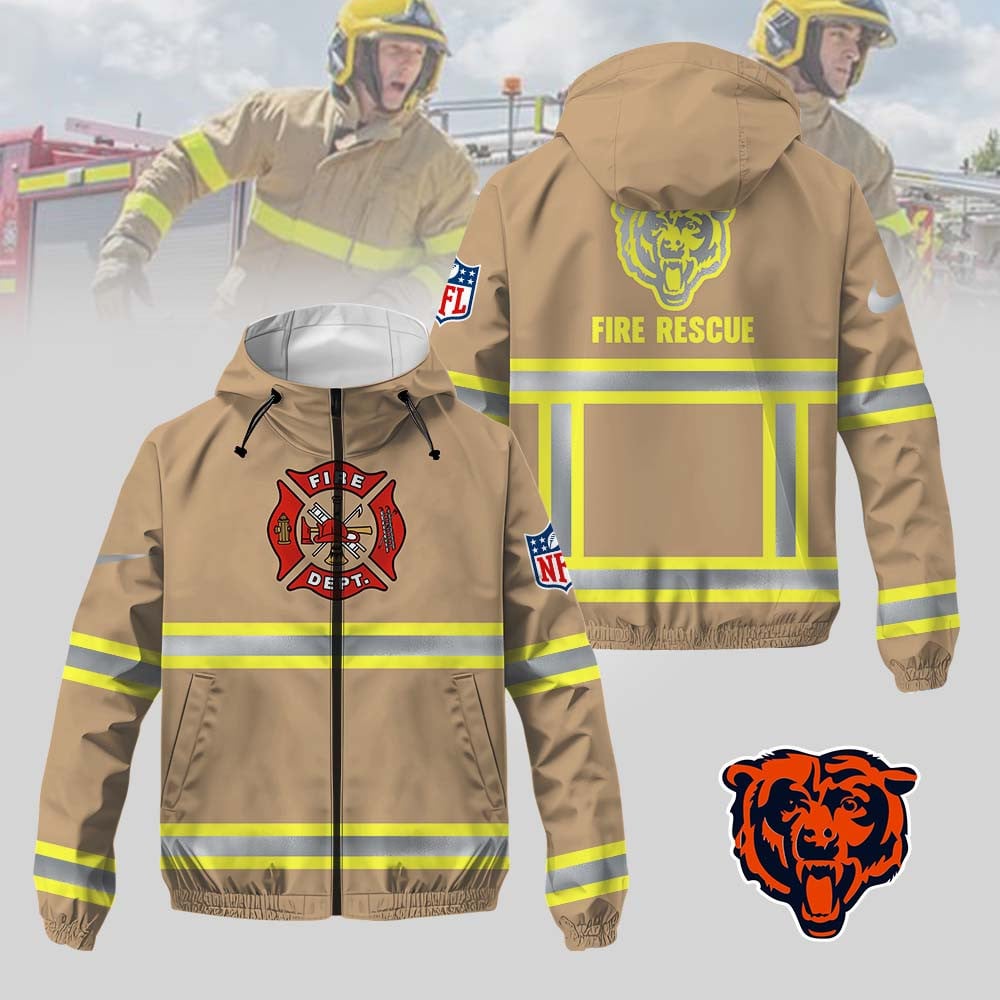 Chicago Bears | Premium NFL Hi-Vis Firefighter Windbreaker Jacket MM