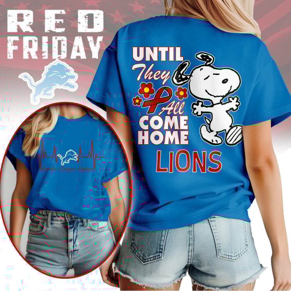 Detroit Lions | Premium NFL Snoopy Red Friday 3D Shirt NY