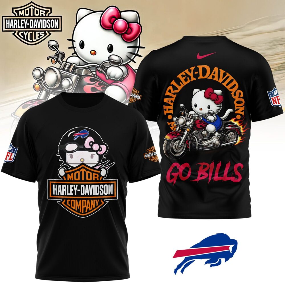 Buffalo Bills | Premium NFL Hello Kitty Harley Davidson 3D Shirt NY