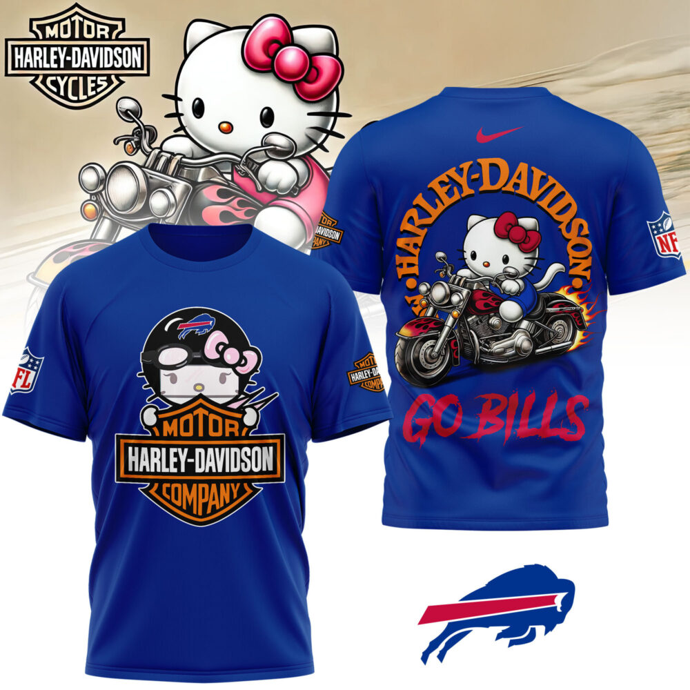 Buffalo Bills | Premium NFL Hello Kitty Harley Davidson 3D Shirt NY