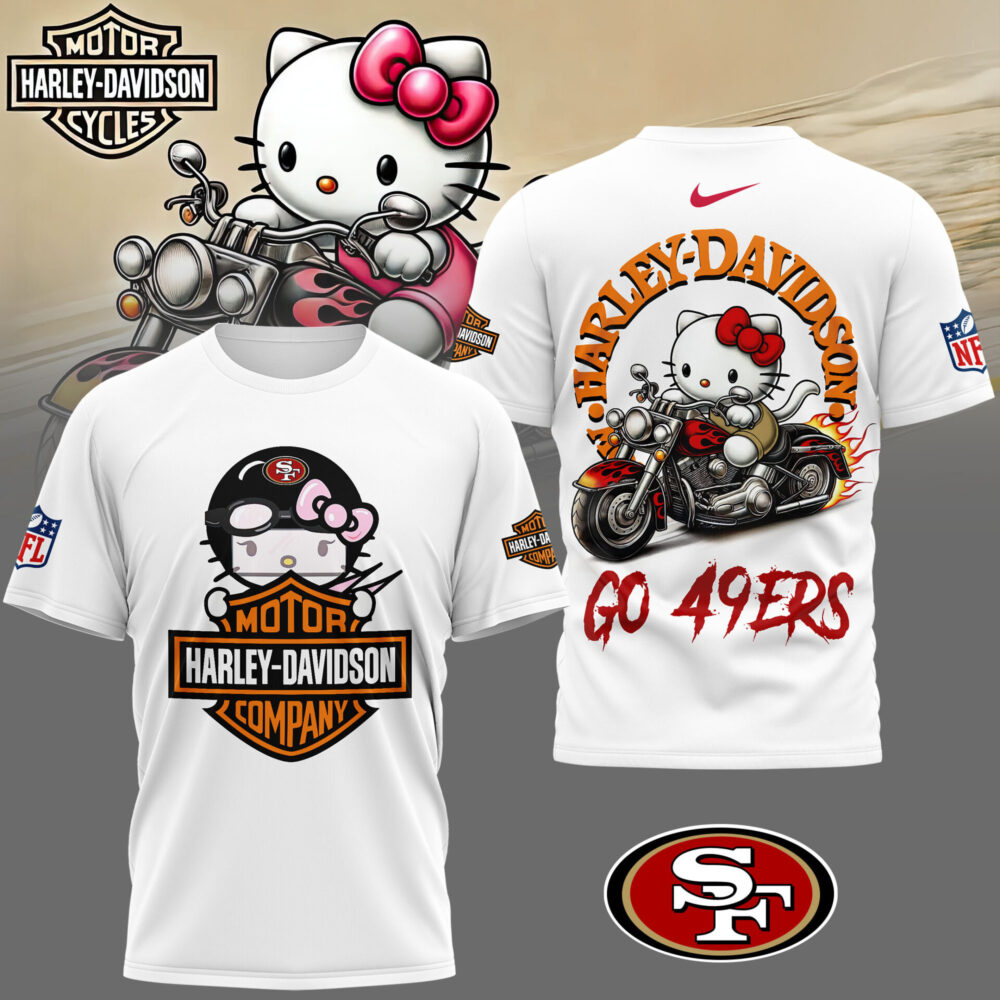San Francisco 49ers | Premium NFL Hello Kitty Harley Davidson 3D Shirt NY