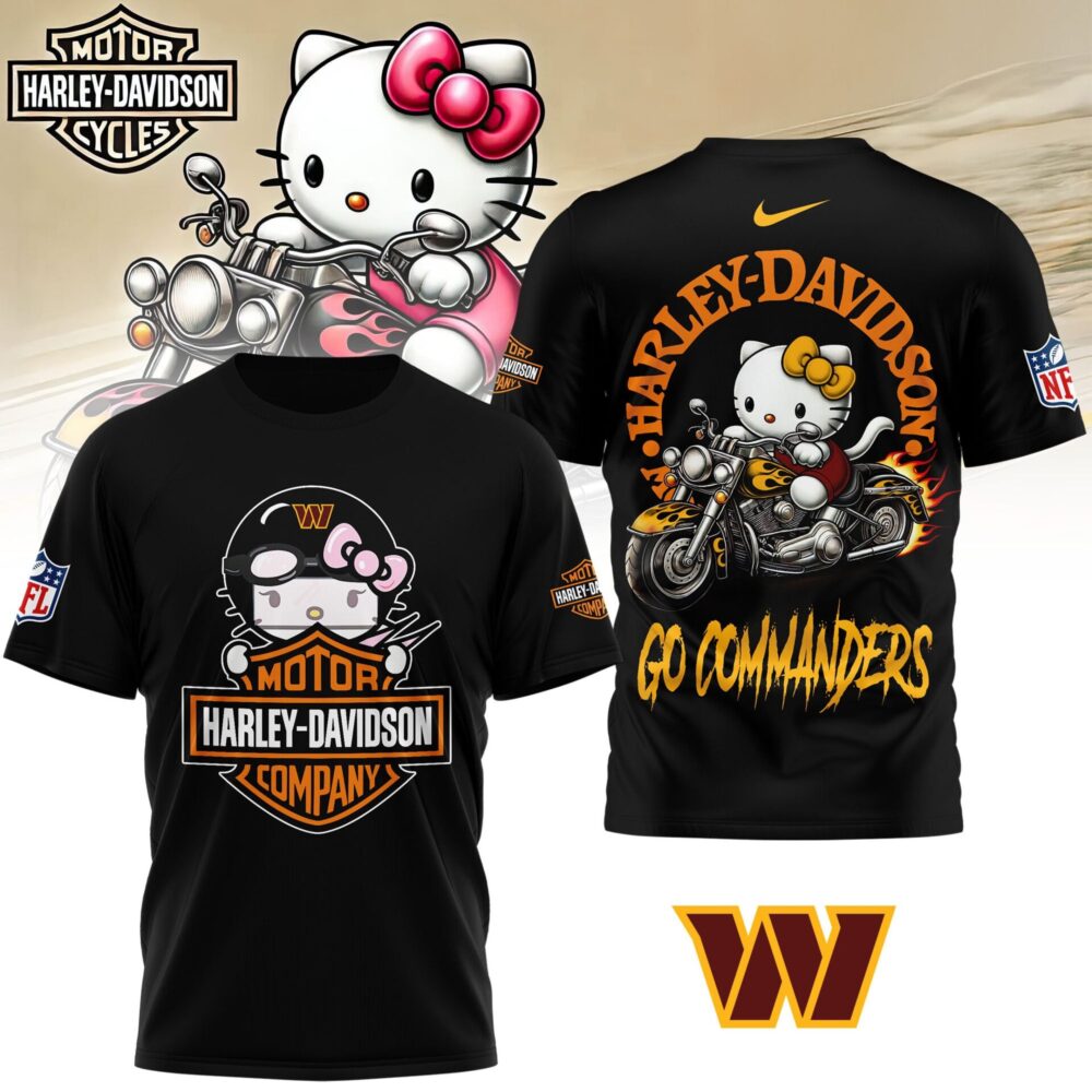 Washington Commanders | Premium NFL Hello Kitty Harley Davidson 3D Shirt NY