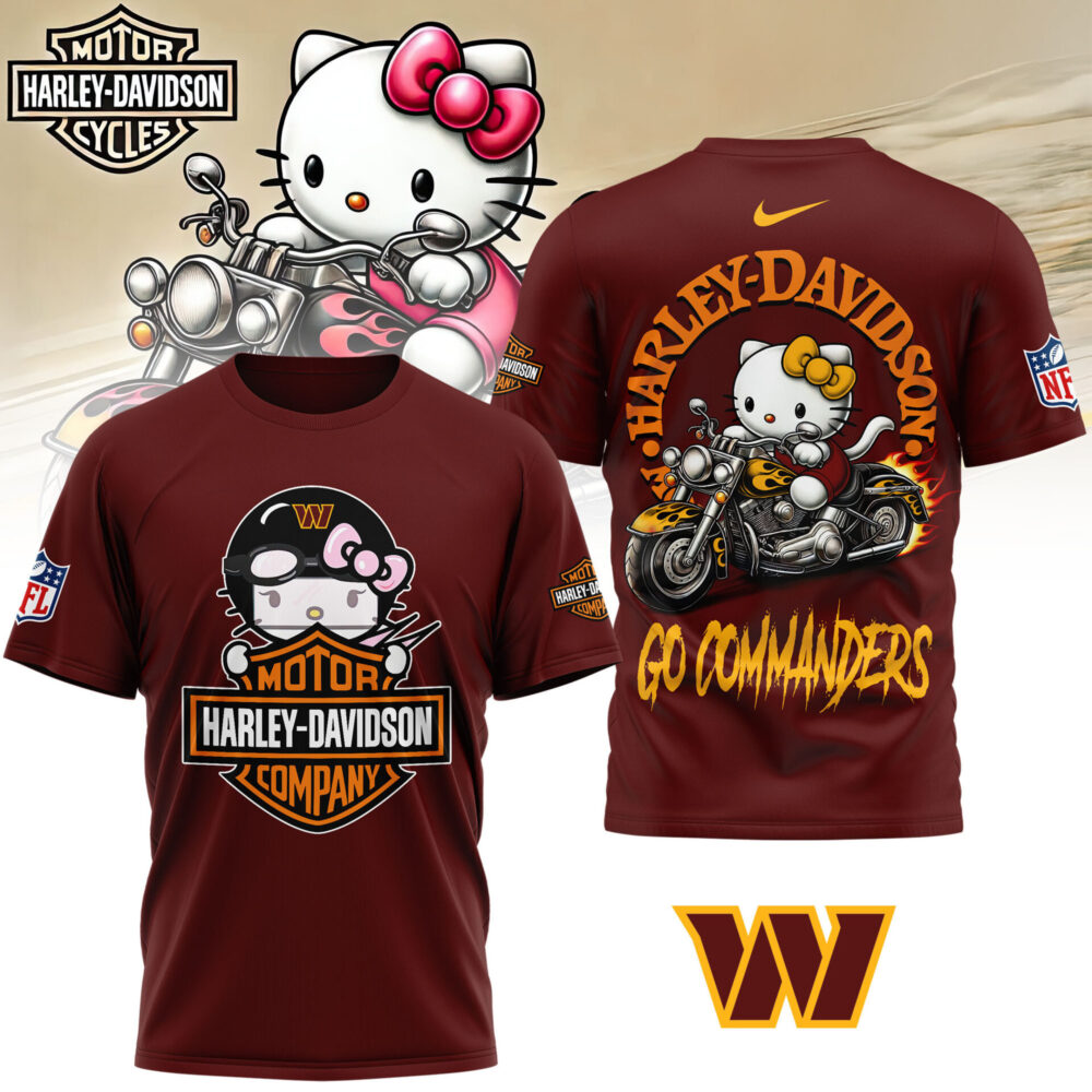 Washington Commanders | Premium NFL Hello Kitty Harley Davidson 3D Shirt NY