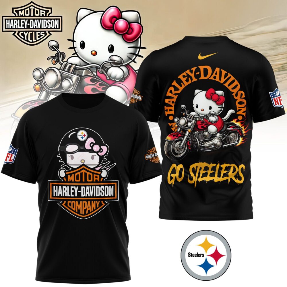 Pittsburgh Steelers | Premium NFL Hello Kitty Harley Davidson 3D Shirt NY