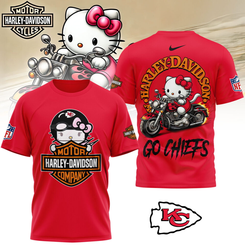 Kansas City Chiefs | Premium NFL Hello Kitty Harley Davidson 3D Shirt NY