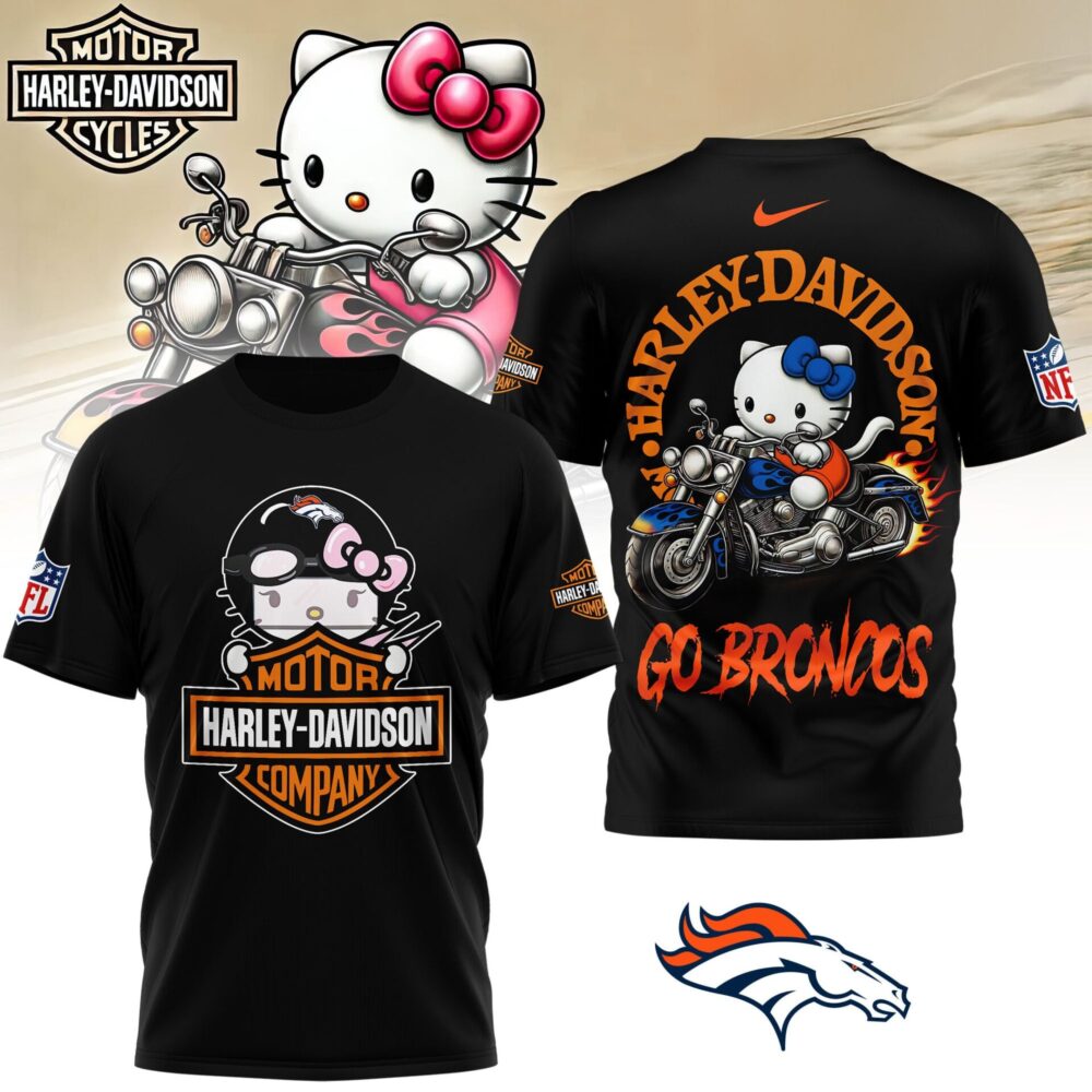 Denver Broncos | Premium NFL Hello Kitty Harley Davidson 3D Shirt NY