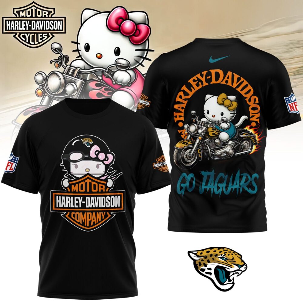 Jacksonville Jaguars | Premium NFL Hello Kitty Harley Davidson 3D Shirt NY