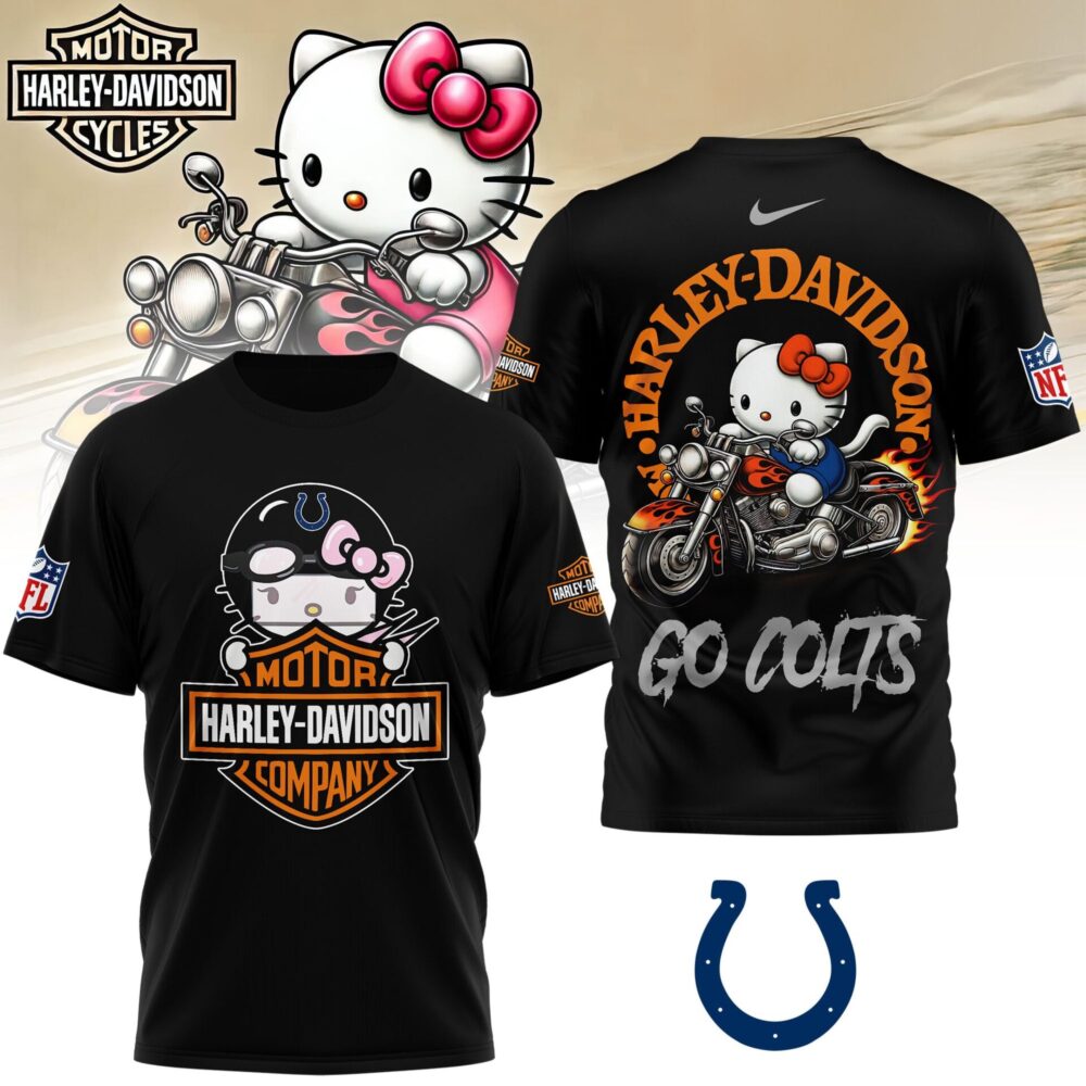 Indianapolis Colts | Premium NFL Hello Kitty Harley Davidson 3D Shirt NY