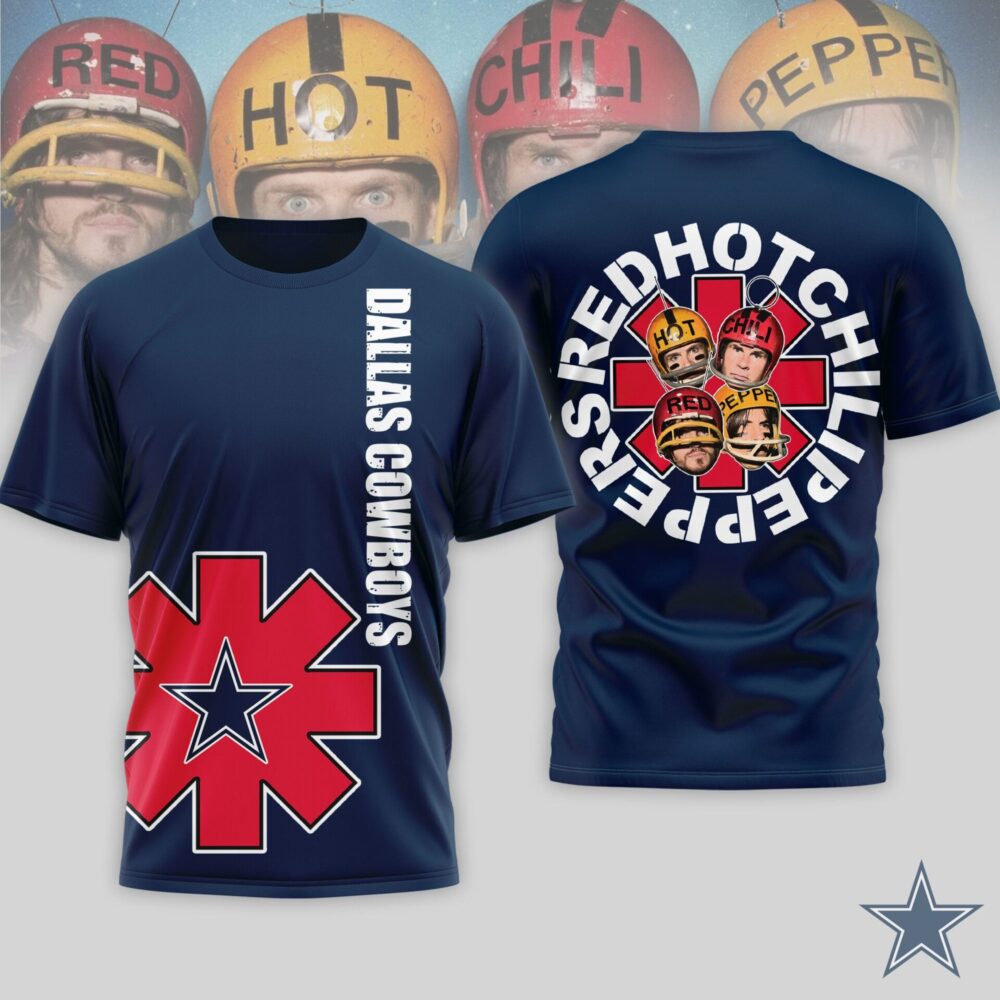 Dallas Cowboys | Premium NFL Red Hot Chilli Peppers 3D Shirt