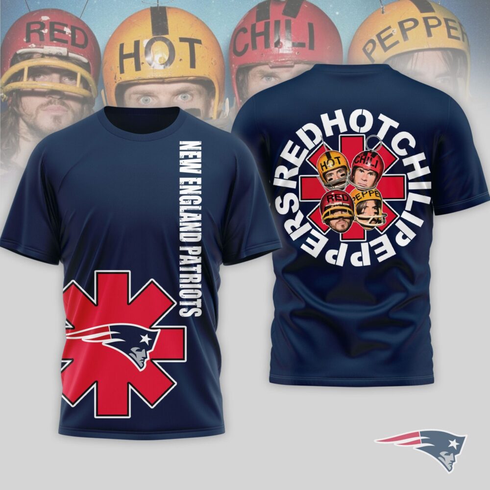 New England Patriots | Premium NFL Red Hot Chilli Peppers 3D Shirt