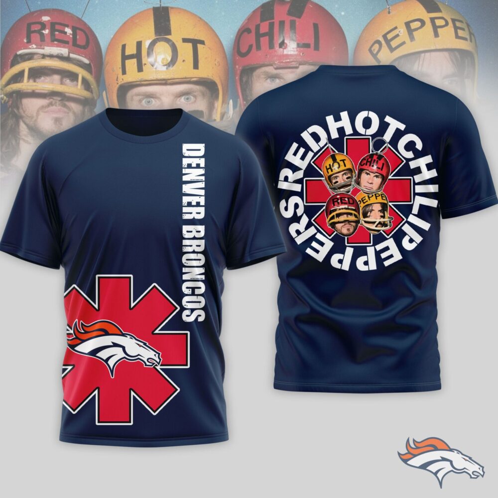 Denver Broncos | Premium NFL Red Hot Chilli Peppers 3D Shirt