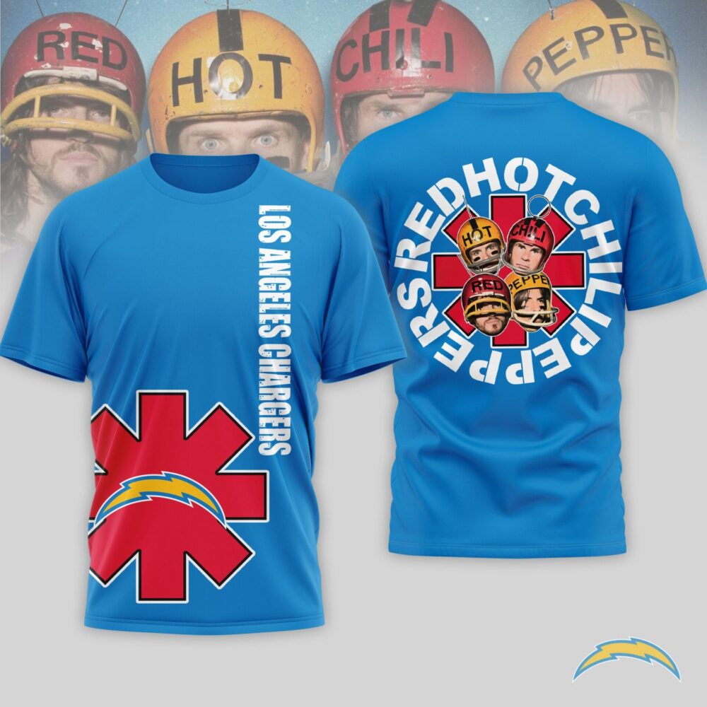 Los Angeles Chargers | Premium NFL Red Hot Chilli Peppers 3D Shirt