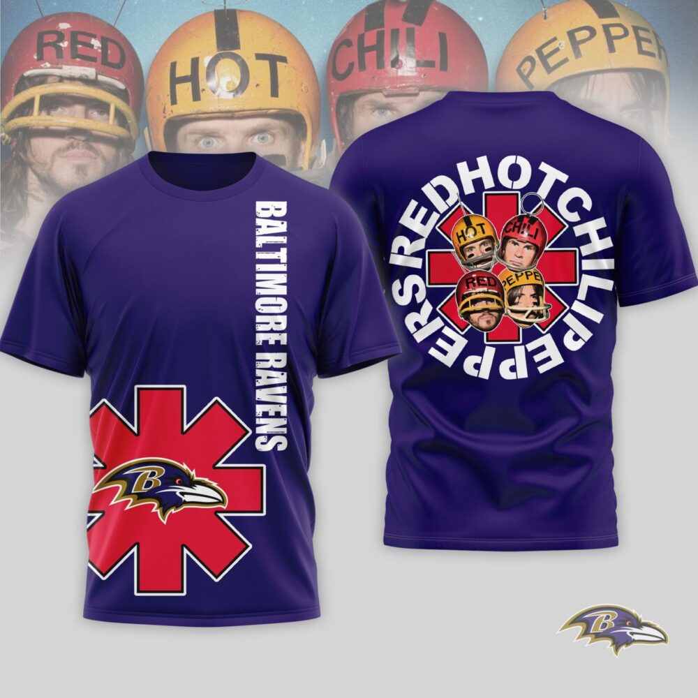 Baltimore Ravens | Premium NFL Red Hot Chilli Peppers 3D Shirt