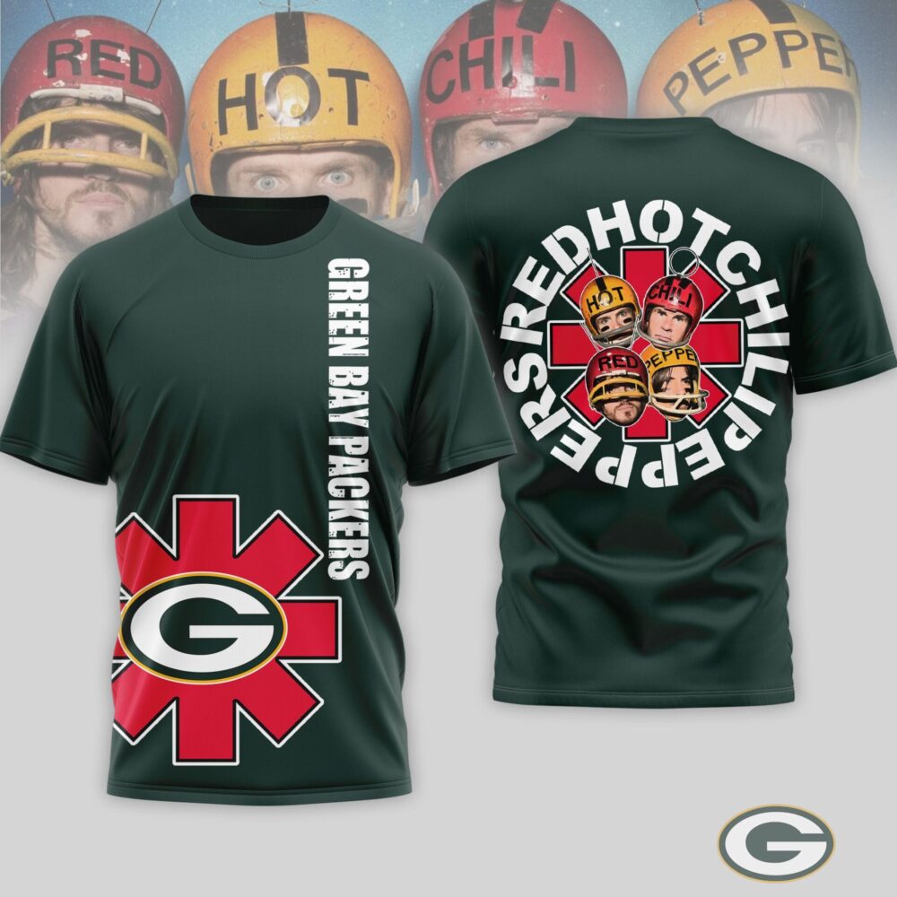 Green Bay Packers | Premium NFL Red Hot Chilli Peppers 3D Shirt