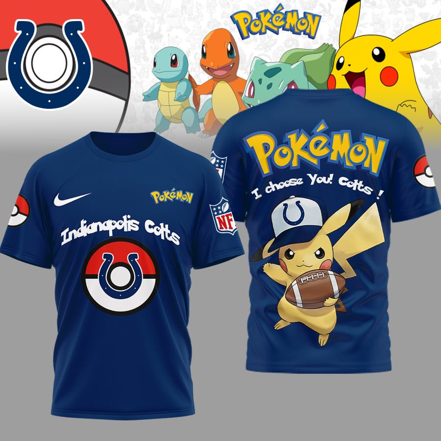 Indianapolis Colts | Premium NFL I Choose You Pikachu 3D Shirt
