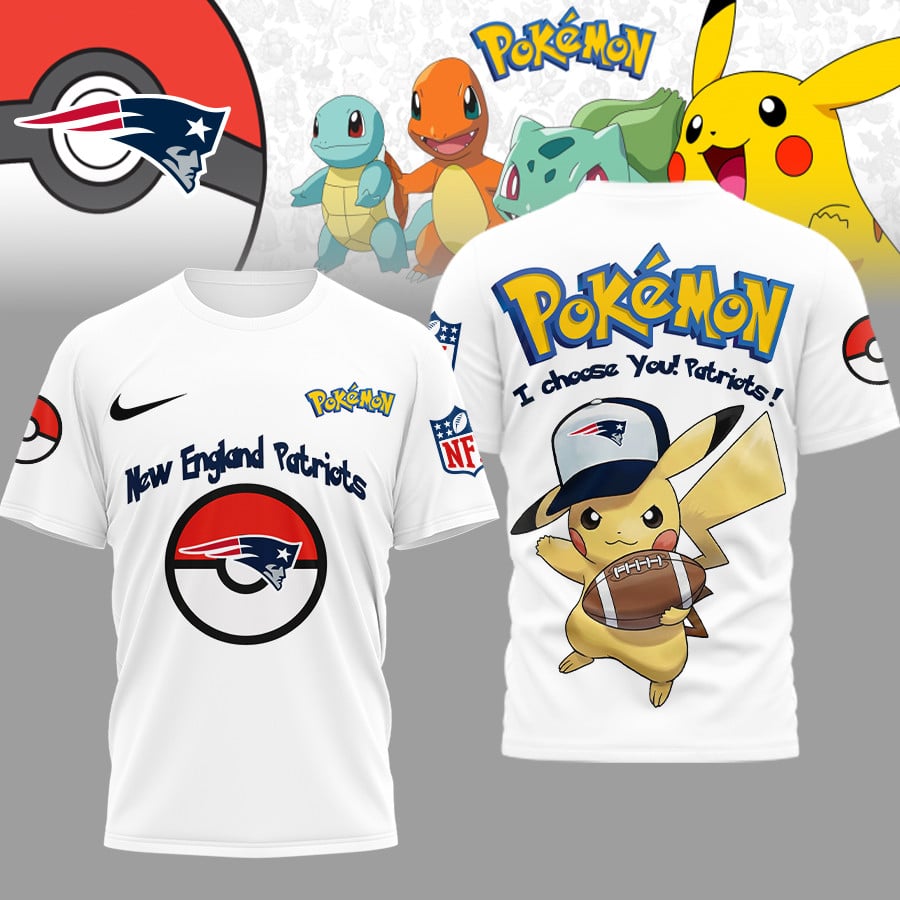 New England Patriots | Premium NFL I Choose You Pikachu 3D Shirt