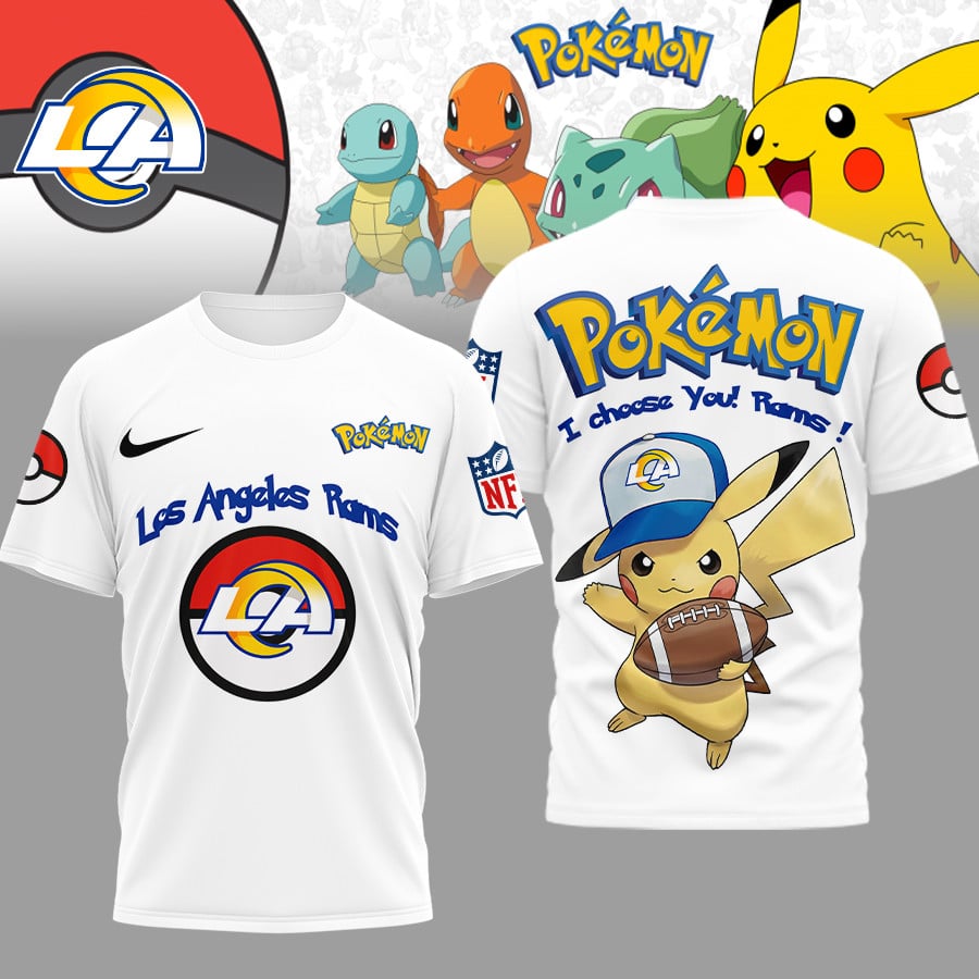 Los Angeles Rams | Premium NFL I Choose You Pikachu 3D Shirt