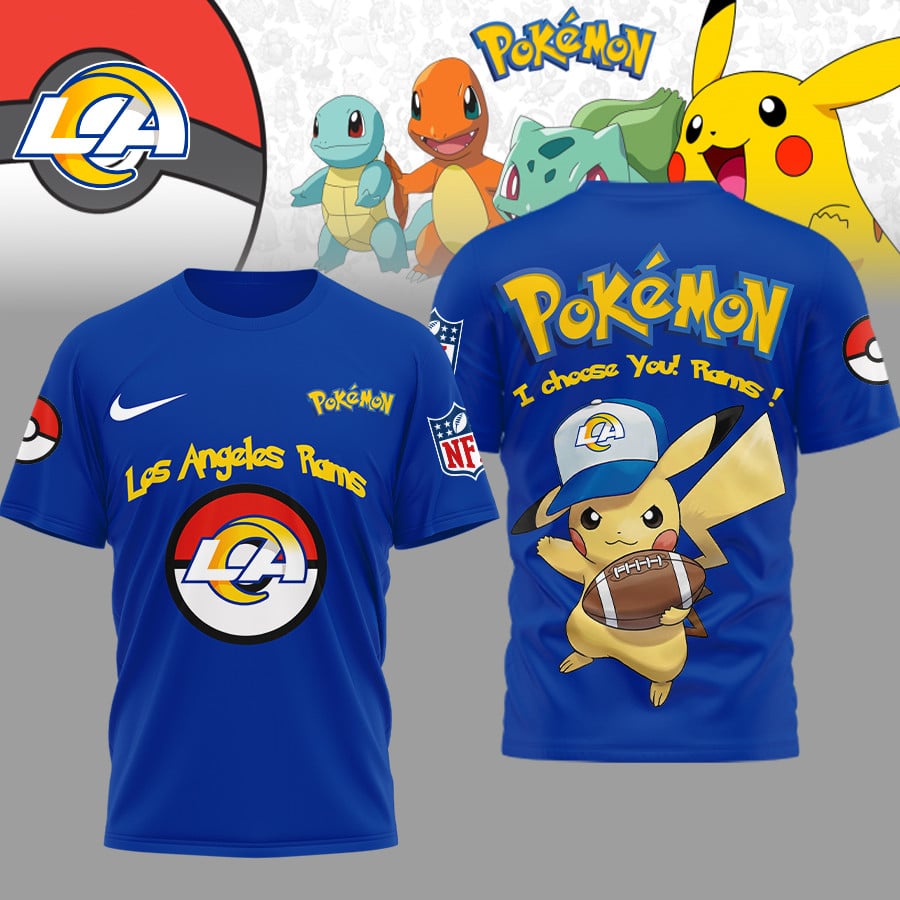 Los Angeles Rams | Premium NFL I Choose You Pikachu 3D Shirt