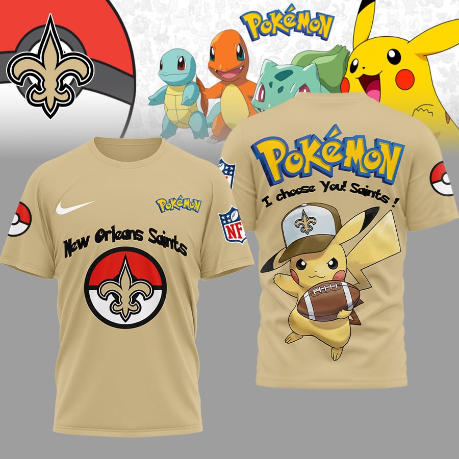 New Orleans Saints | Premium NFL I Choose You Pikachu 3D Shirt