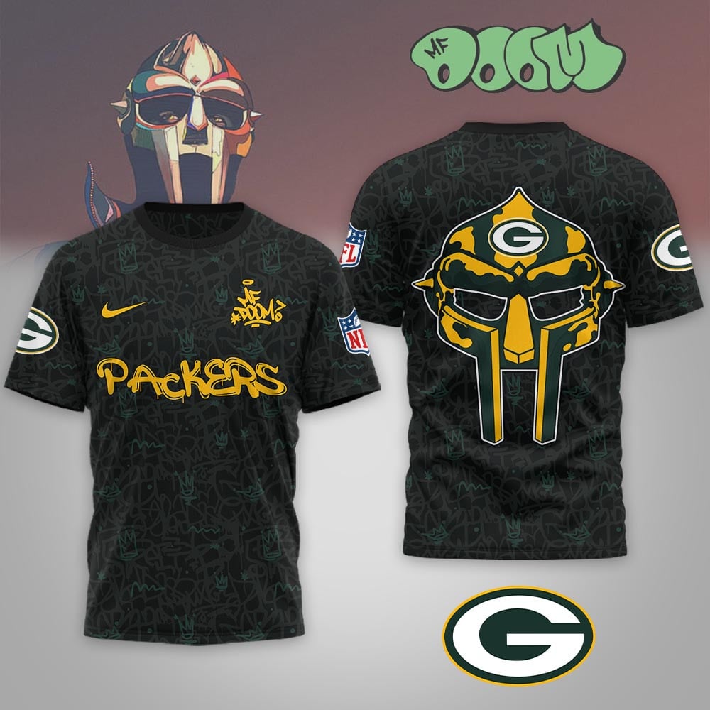 Green Bay Packers | Premium NFL x MF DOOM 3D Shirt MM - 2XL