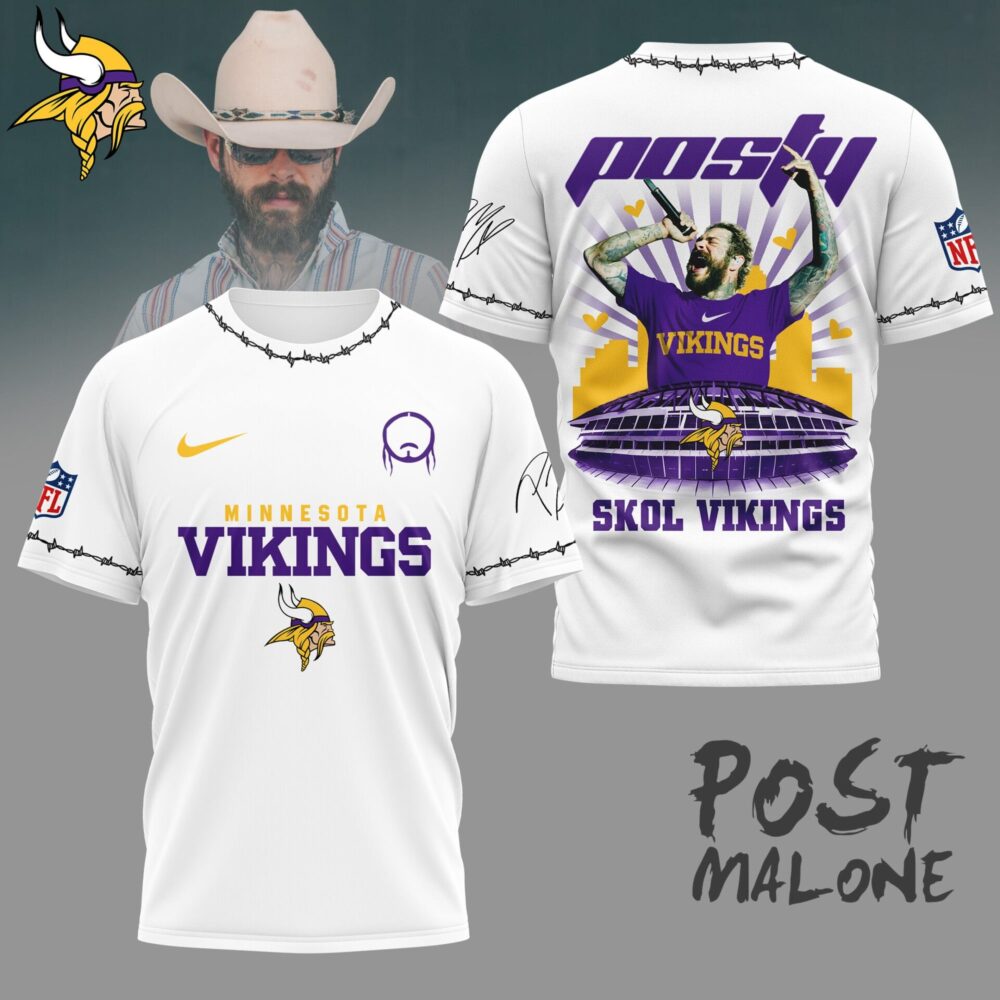 Minnesota Vikings | Premium NFL Post Malone Fan 3D Shirt NY