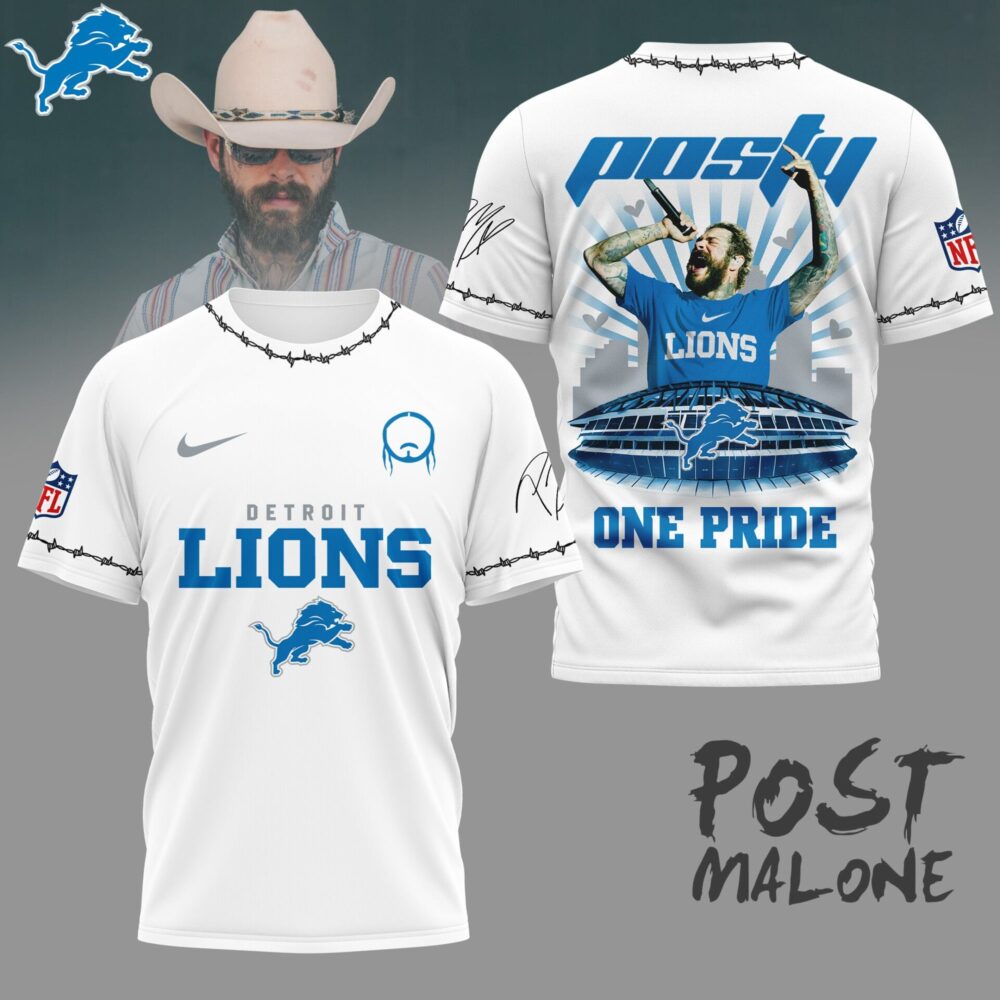 Detroit Lions | Premium NFL Post Malone Fan 3D Shirt NY