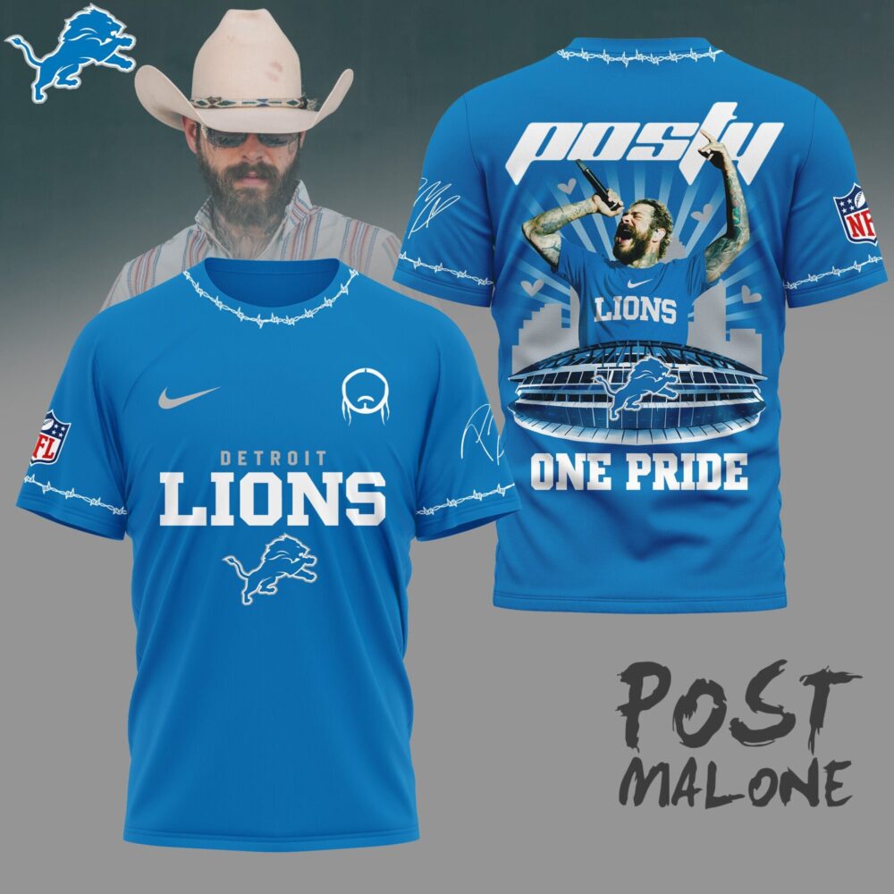Detroit Lions | Premium NFL Post Malone Fan 3D Shirt NY