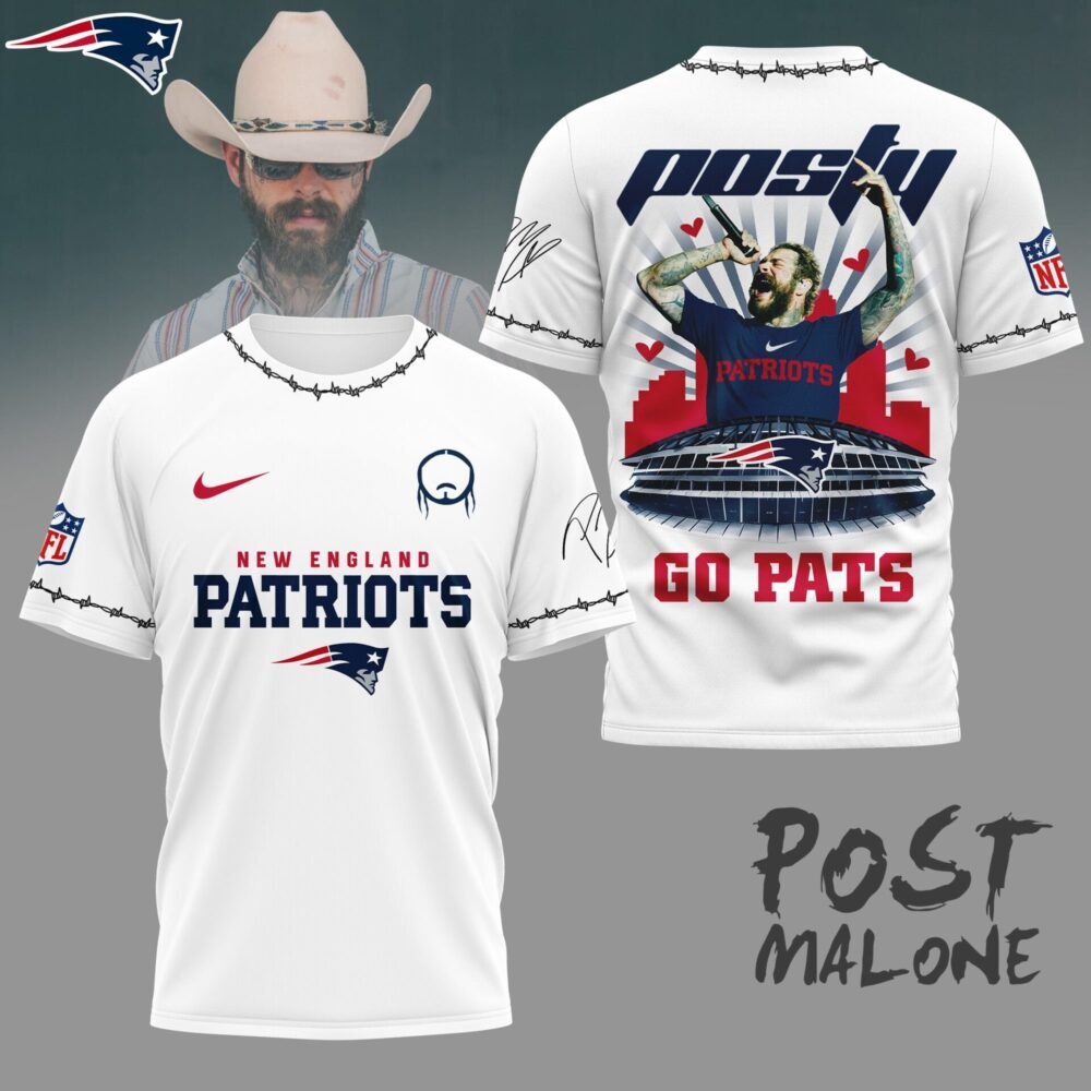 New England Patriots | Premium NFL Post Malone Fan 3D Shirt NY