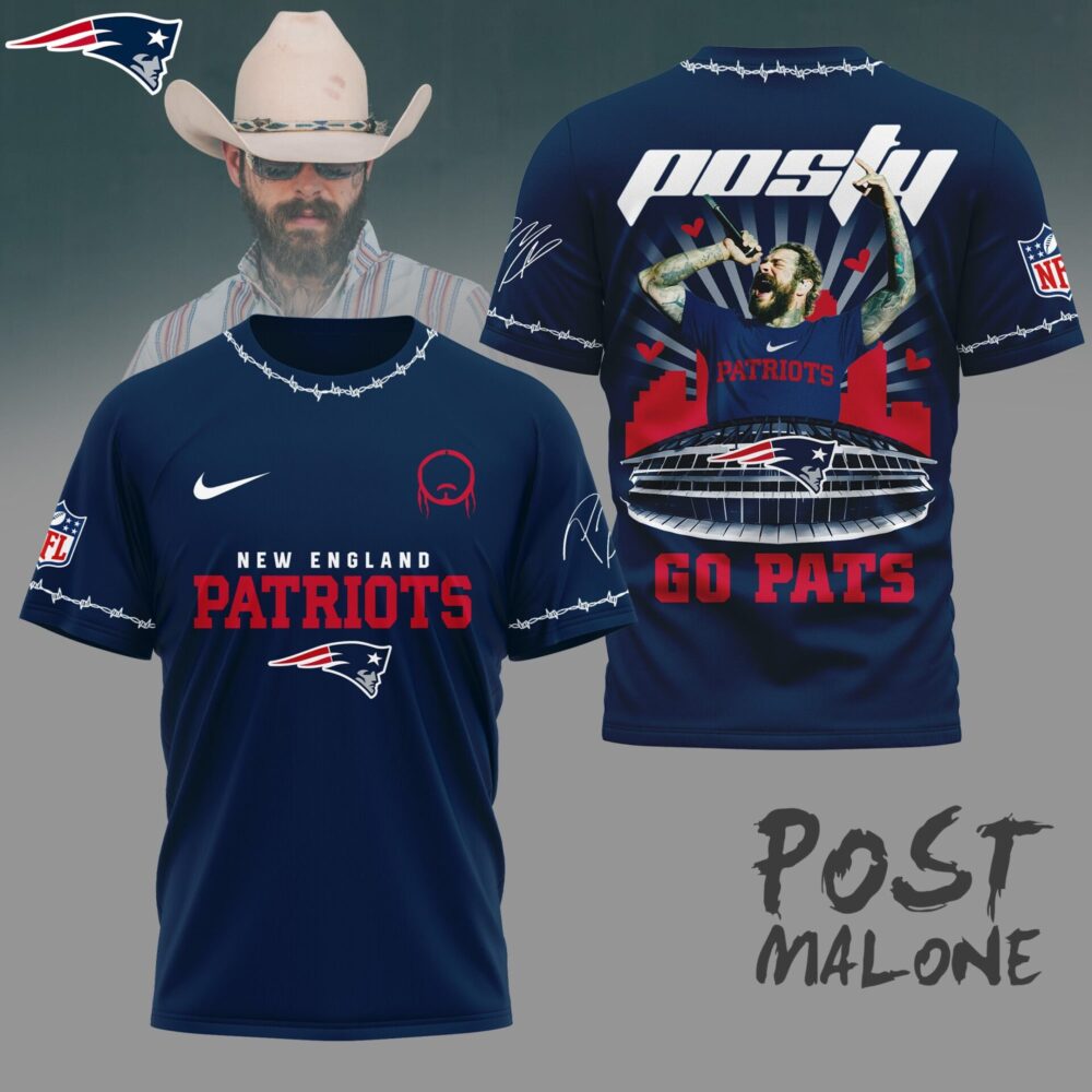 New England Patriots | Premium NFL Post Malone Fan 3D Shirt NY