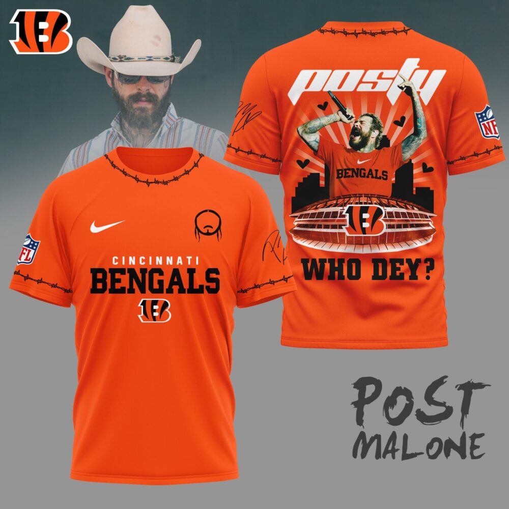 Cincinnati Bengals | Premium NFL Post Malone Fan 3D Shirt NY