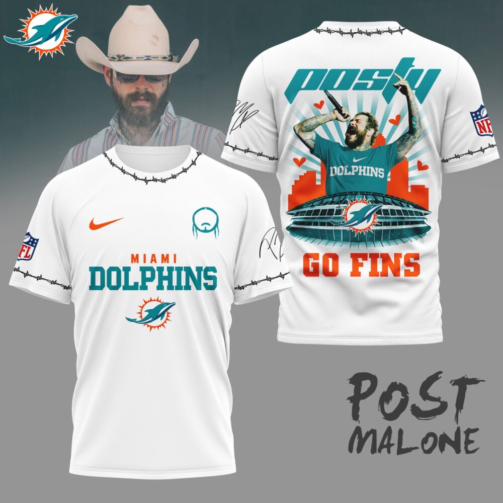 Miami Dolphins | Premium NFL Post Malone Fan 3D Shirt NY
