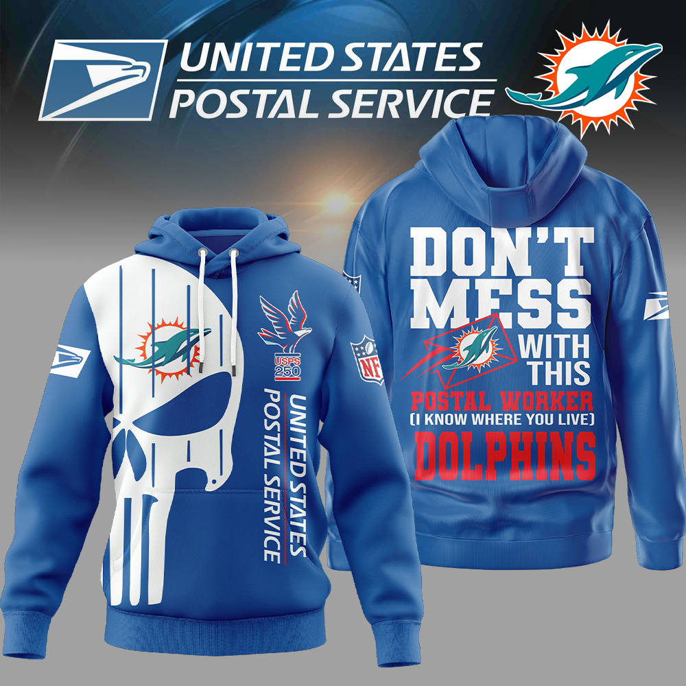 Miami Dolphins | Premium NFL Postal Worker 3D Hoodie