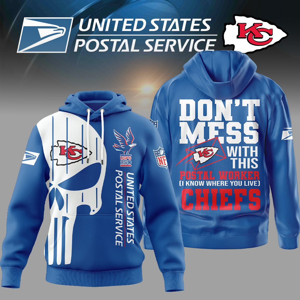 Kansas City Chiefs | Premium NFL Postal Worker 3D Hoodie - Blue