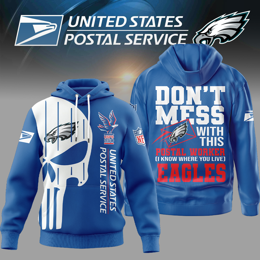 Philadelphia Eagles | Premium NFL Postal Worker 3D Hoodie - Blue