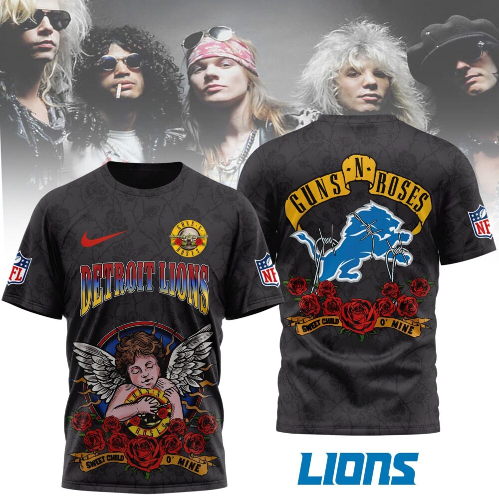Detroit Lions | Premium NFL Guns N Roses 3D Shirt MM