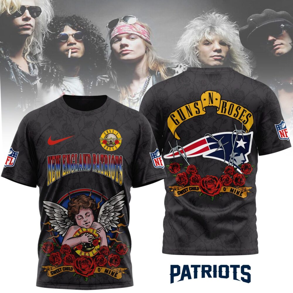 New England Patriots | Premium NFL Guns N Roses 3D Shirt MM