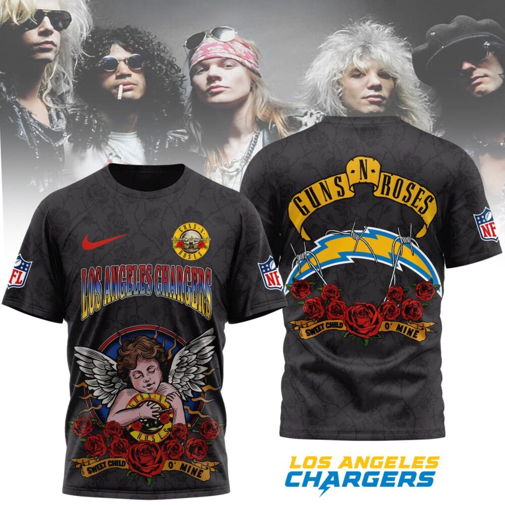 Los Angeles Chargers | Premium NFL Guns N Roses 3D Shirt MM