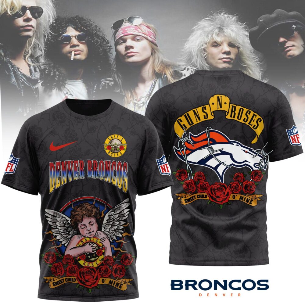 Denver Broncos | Premium NFL Guns N Roses 3D Shirt MM