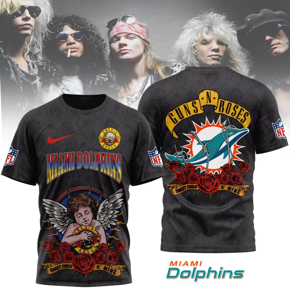 Miami Dolphins | Premium NFL Guns N Roses 3D Shirt MM