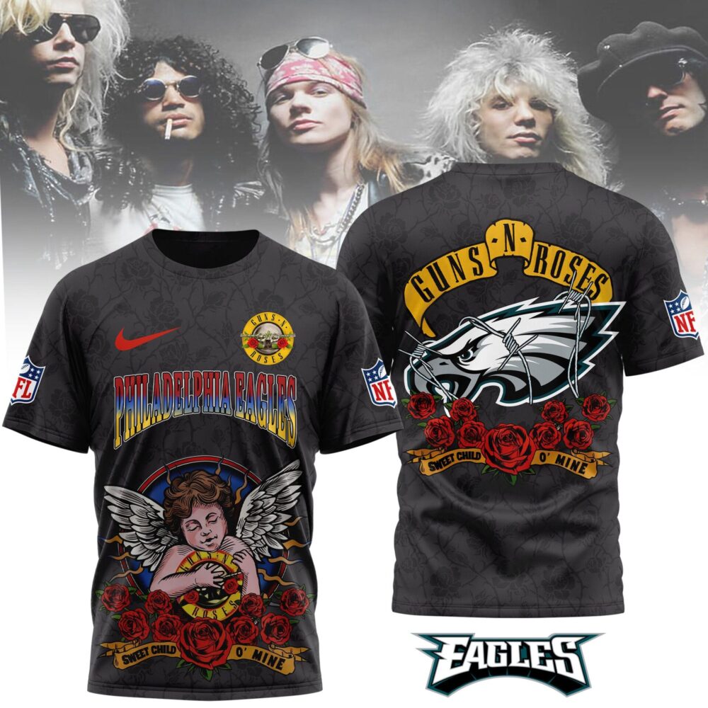 Philadelphia Eagles | Premium NFL Guns N Roses 3D Shirt MM - XL