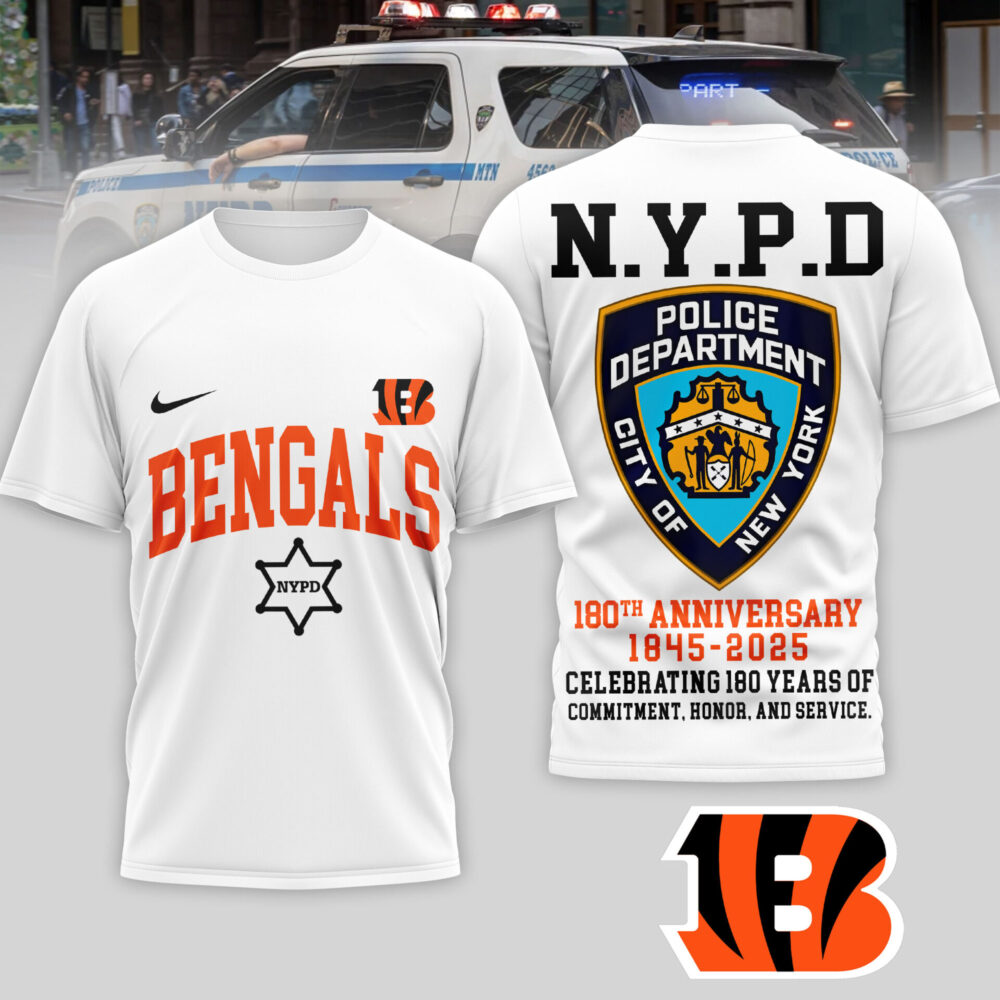 Cincinnati Bengals | Premium NFL N.Y.P.D 180th Anniversary 3D Shirt TD