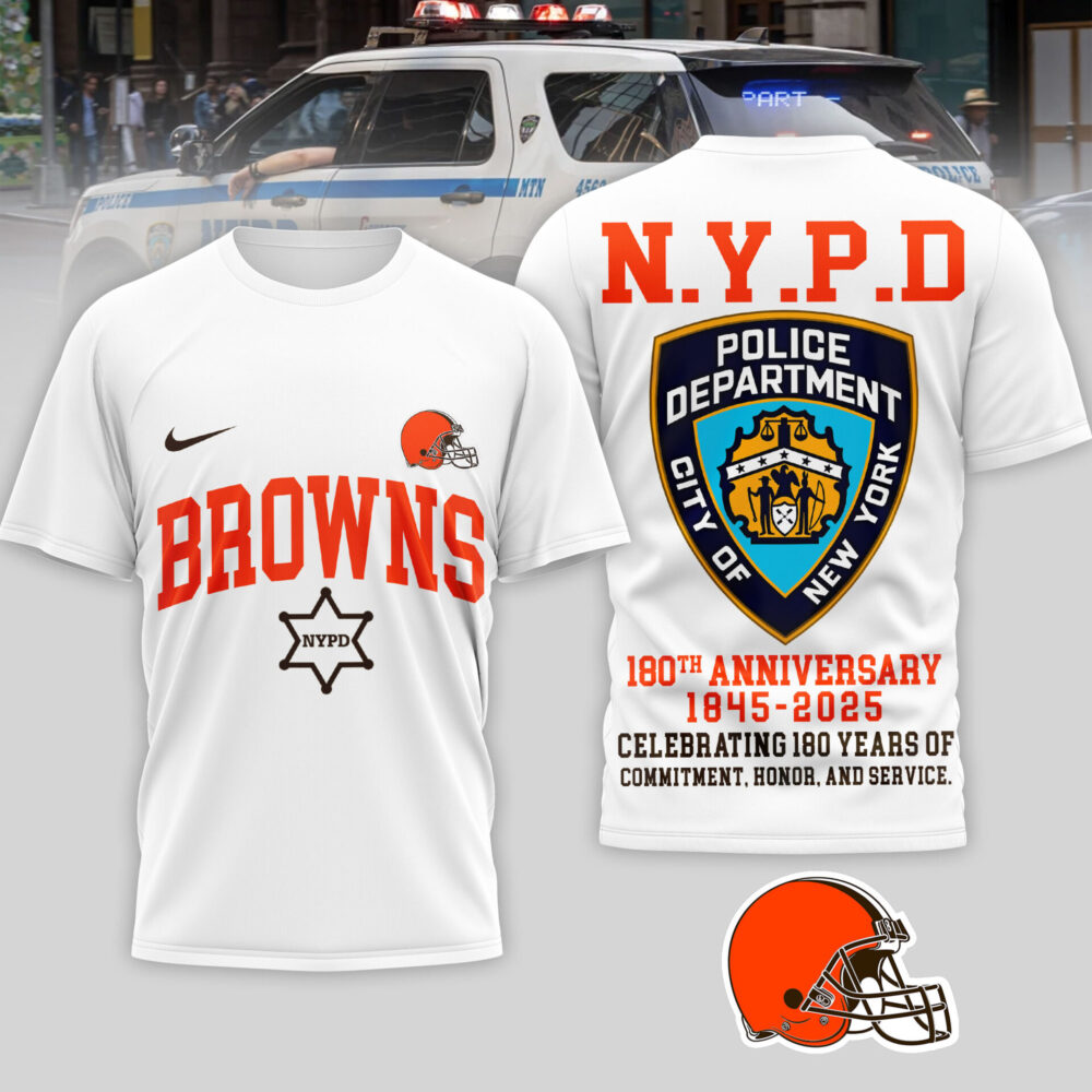 Cleveland Browns | Premium NFL N.Y.P.D 180th Anniversary 3D Shirt TD