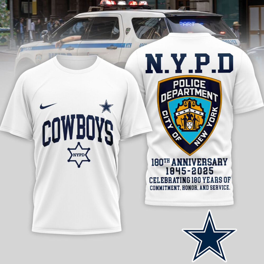 Dallas Cowboys | Premium NFL N.Y.P.D 180th Anniversary 3D Shirt TD