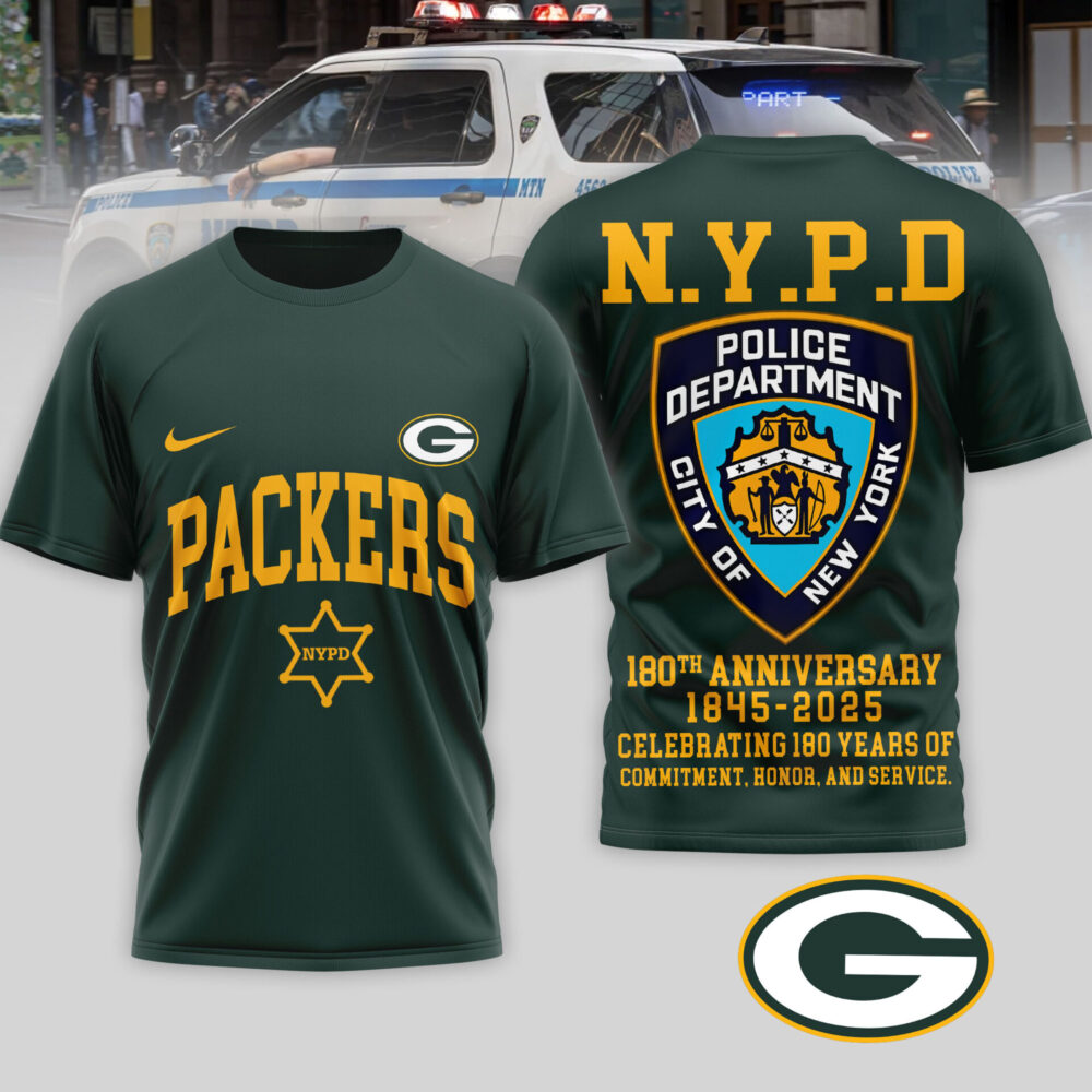 Green Bay Packers | Premium NFL N.Y.P.D 180th Anniversary 3D Shirt TD