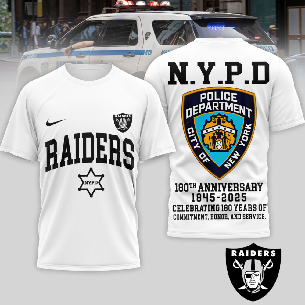 Las Vegas Raiders | Premium NFL N.Y.P.D 180th Anniversary 3D Shirt TD