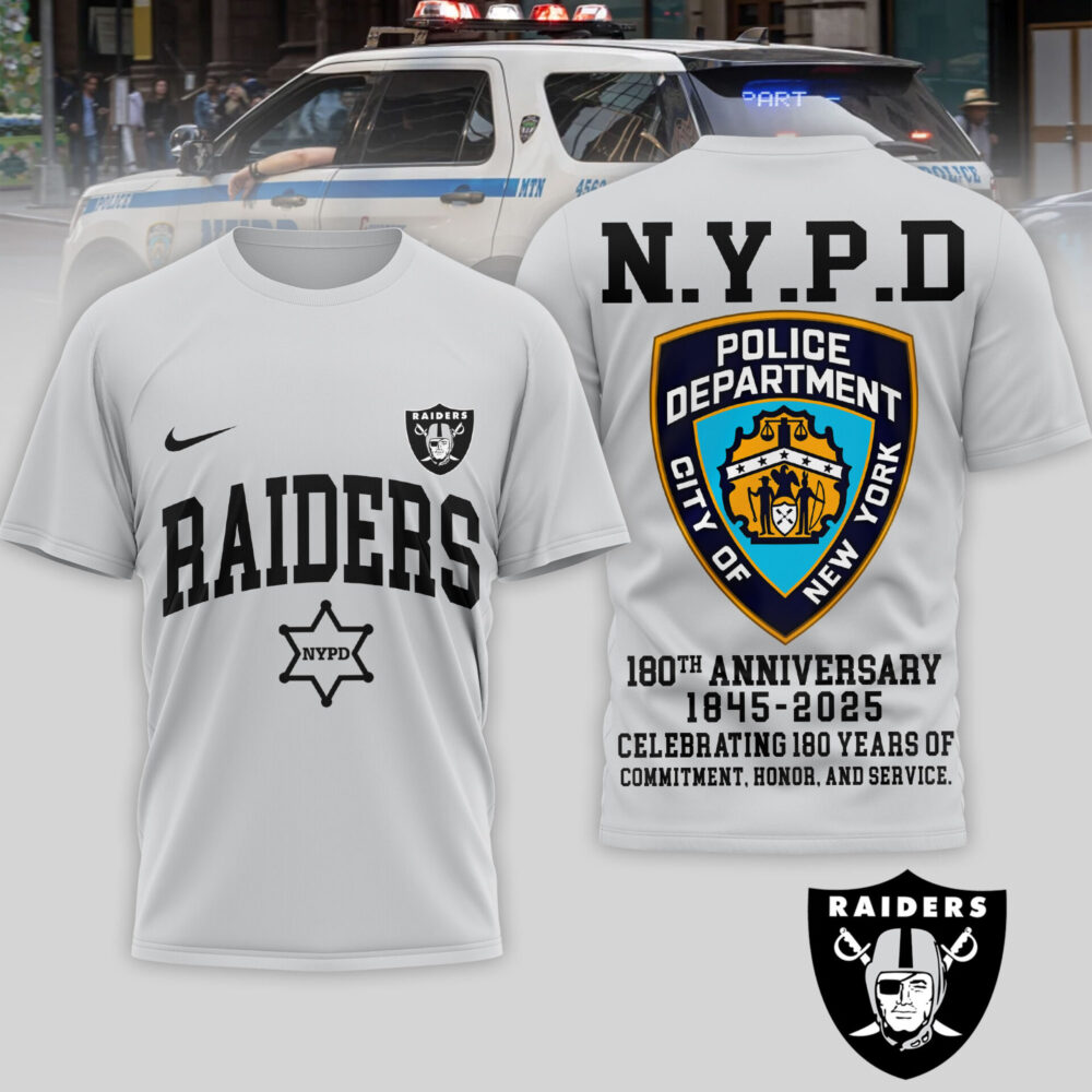 Las Vegas Raiders | Premium NFL N.Y.P.D 180th Anniversary 3D Shirt TD