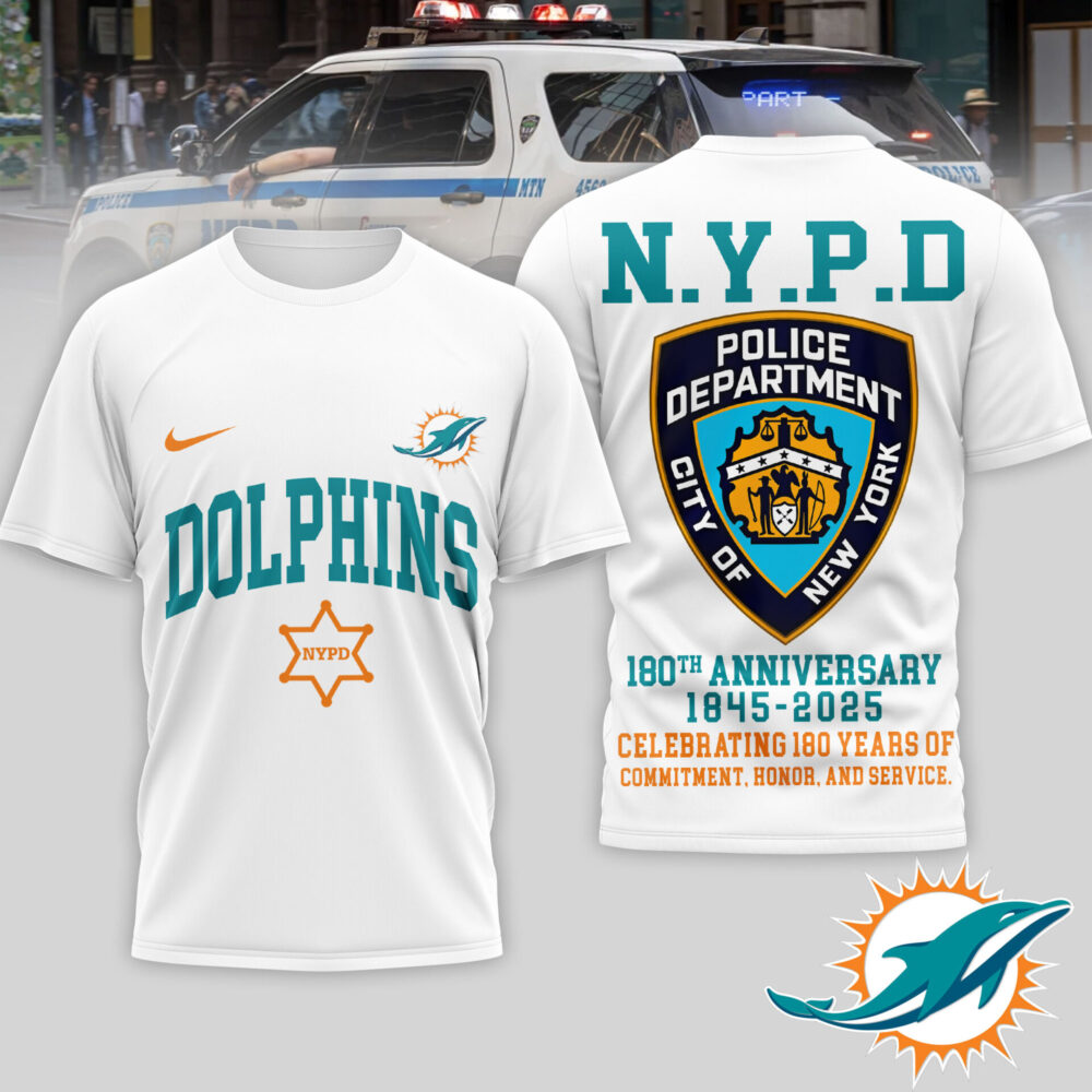 Miami Dolphins | Premium NFL N.Y.P.D 180th Anniversary 3D Shirt TD