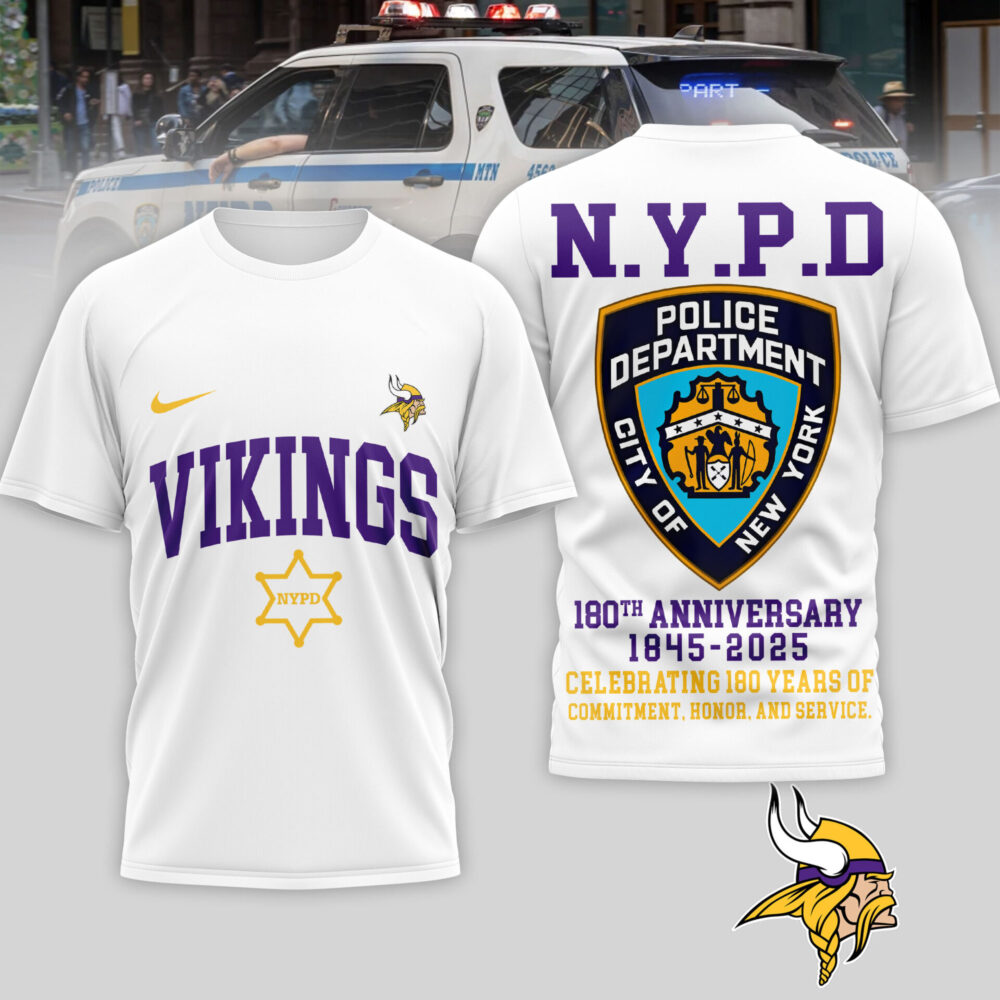 Minnesota Vikings | Premium NFL N.Y.P.D 180th Anniversary 3D Shirt TD