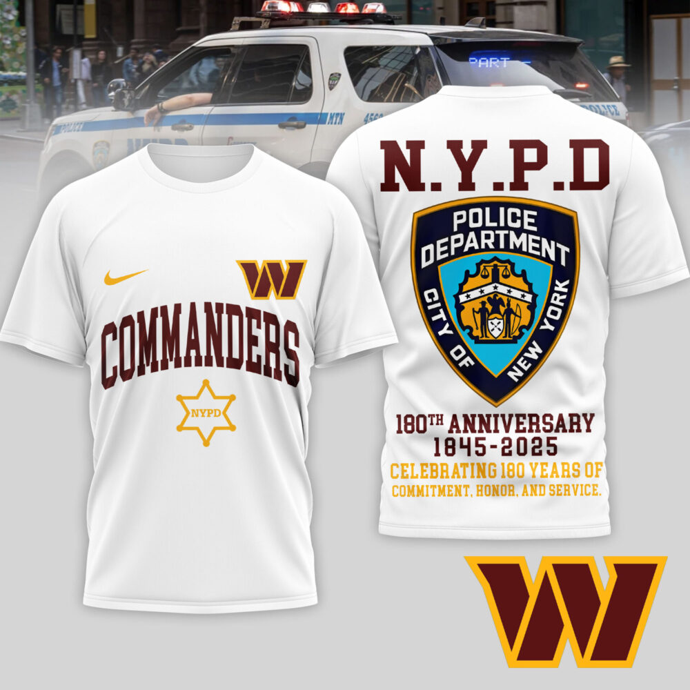 Washington Commanders | Premium NFL N.Y.P.D 180th Anniversary 3D Shirt TD