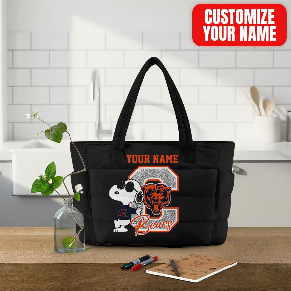 Chicago Bears | Premium NFL Snoopy Tote Bag MM - Black